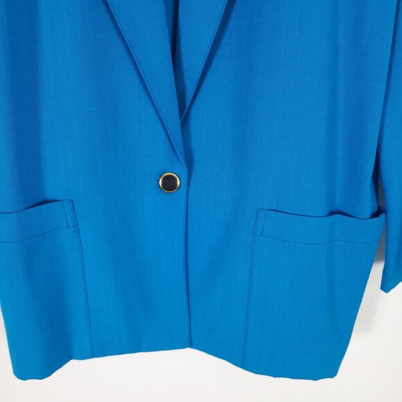 Vintage Blue Single Button Blazer Jacket - Picture 2 of 9